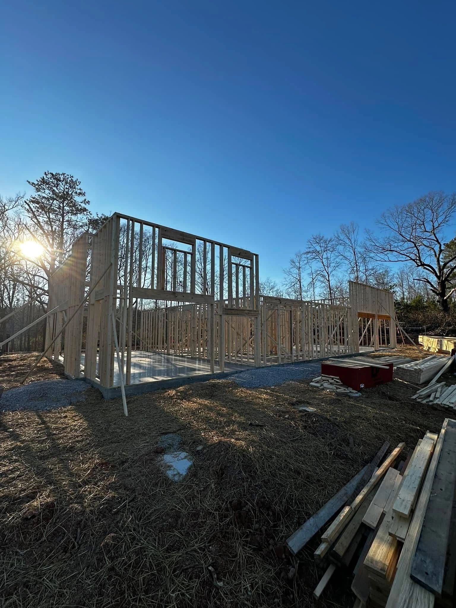 Stick framing — new home
