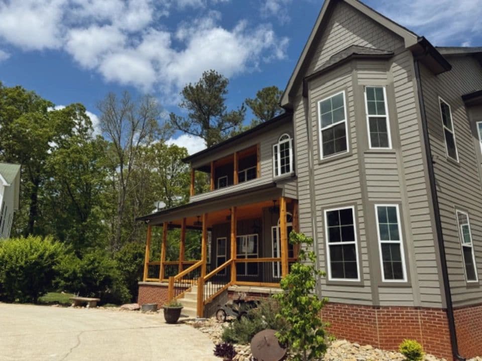 Two-story porch addition